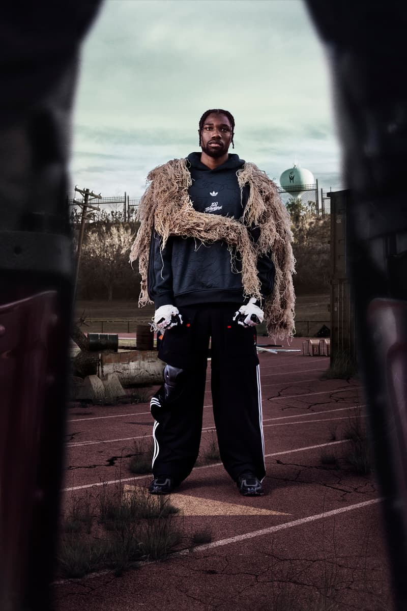Noah Lyles Leads adidas Originals x 100 Thieves to Victory collab third release info capsule collection lookbook sneaker collaboration adilette slide 100t savage pallos hills sneaker footwear price clothes