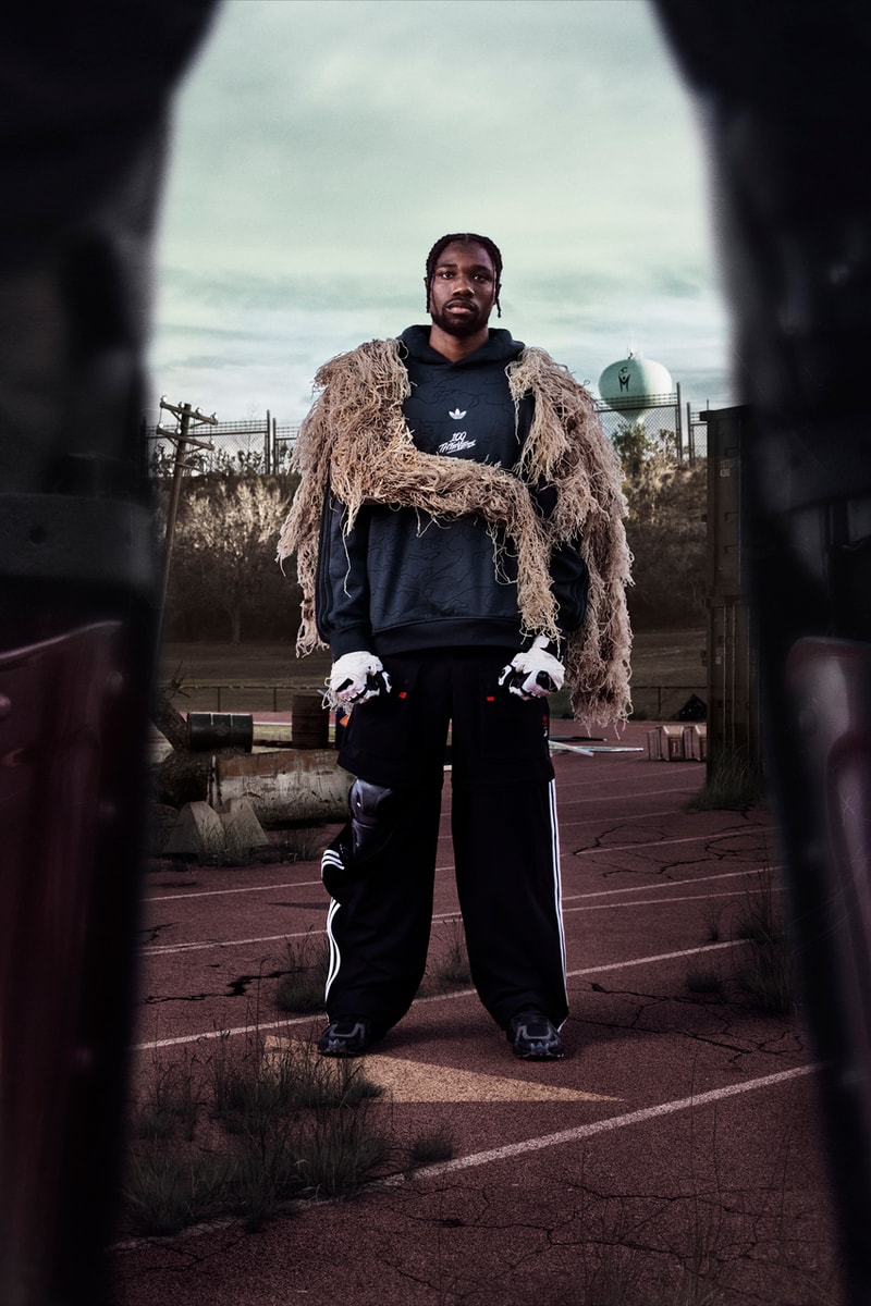 Noah Lyles Leads adidas Originals x 100 Thieves to Victory collab third release info capsule collection lookbook sneaker collaboration adilette slide 100t savage pallos hills sneaker footwear price clothes