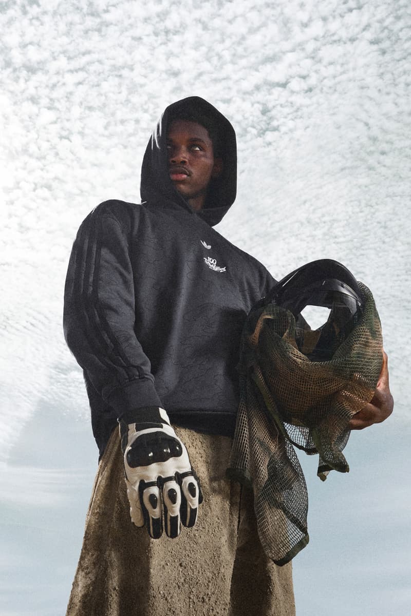 Noah Lyles Leads adidas Originals x 100 Thieves to Victory collab third release info capsule collection lookbook sneaker collaboration adilette slide 100t savage pallos hills sneaker footwear price clothes