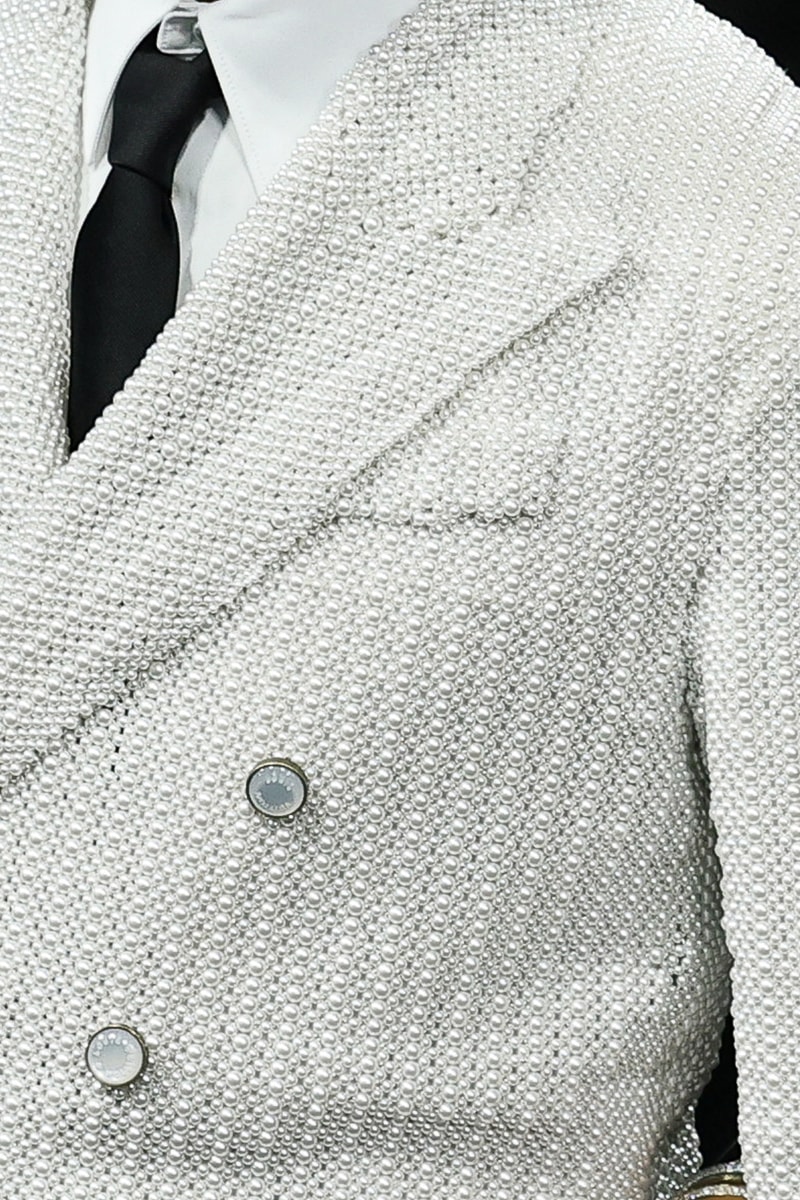 Pharrells Met Gala 2025 Jacket Is Made With 15,000 Pearls louis vuitton menswear 400 hours dandyism 