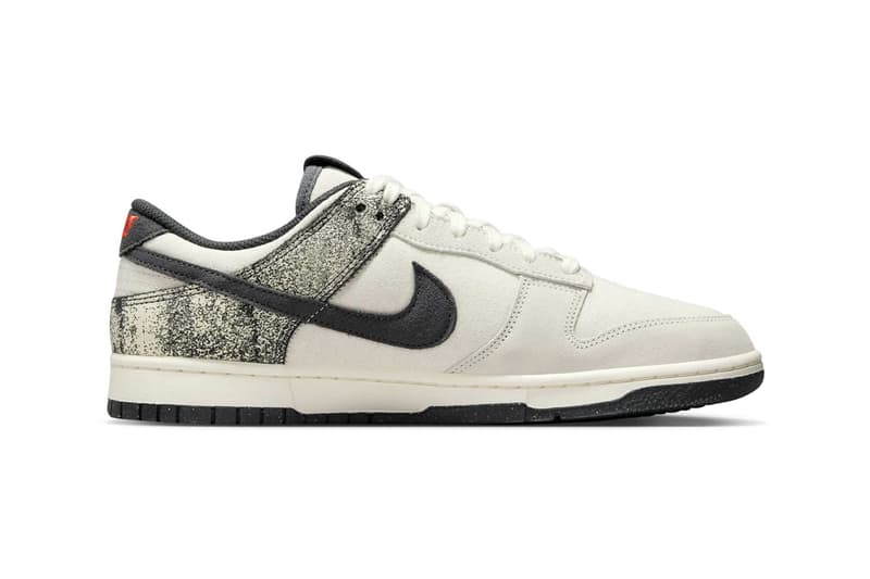 Nike Dunk Low Surfaces With Distressed Off-Noir Panels punk Pale Ivory/Dark Smoke Grey IB7720-110 picante red 