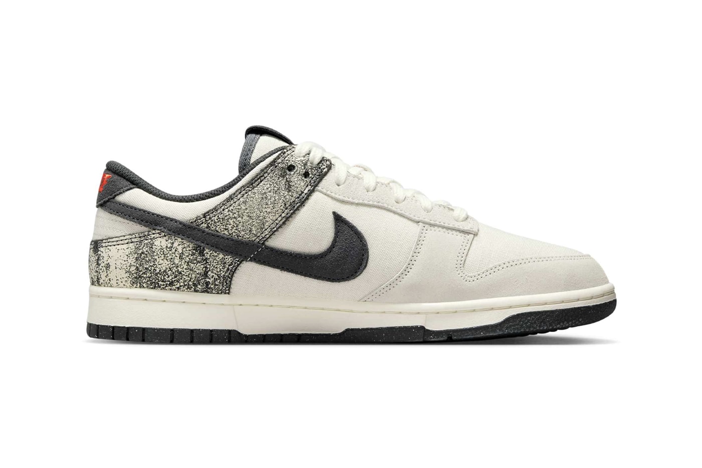 Nike Dunk Low Surfaces With Distressed Off-Noir Panels punk Pale Ivory/Dark Smoke Grey IB7720-110 picante red 