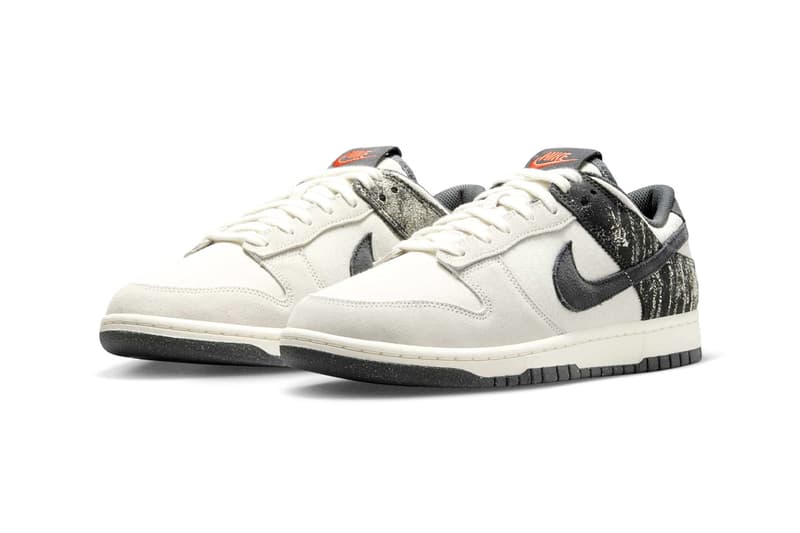 Nike Dunk Low Surfaces With Distressed Off-Noir Panels punk Pale Ivory/Dark Smoke Grey IB7720-110 picante red 