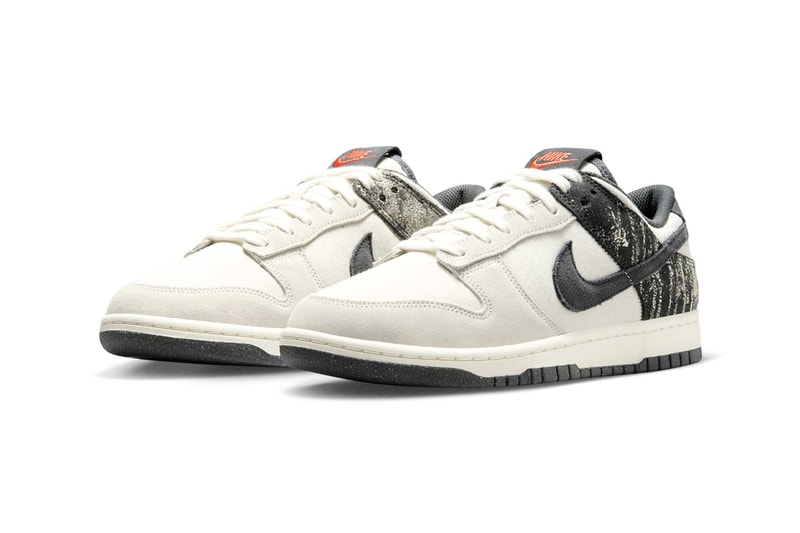 Nike Dunk Low Surfaces With Distressed Off-Noir Panels punk Pale Ivory/Dark Smoke Grey IB7720-110 picante red 
