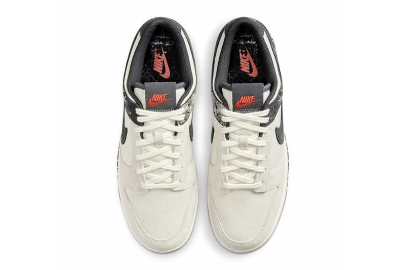Nike Dunk Low Surfaces With Distressed Off-Noir Panels punk Pale Ivory/Dark Smoke Grey IB7720-110 picante red 