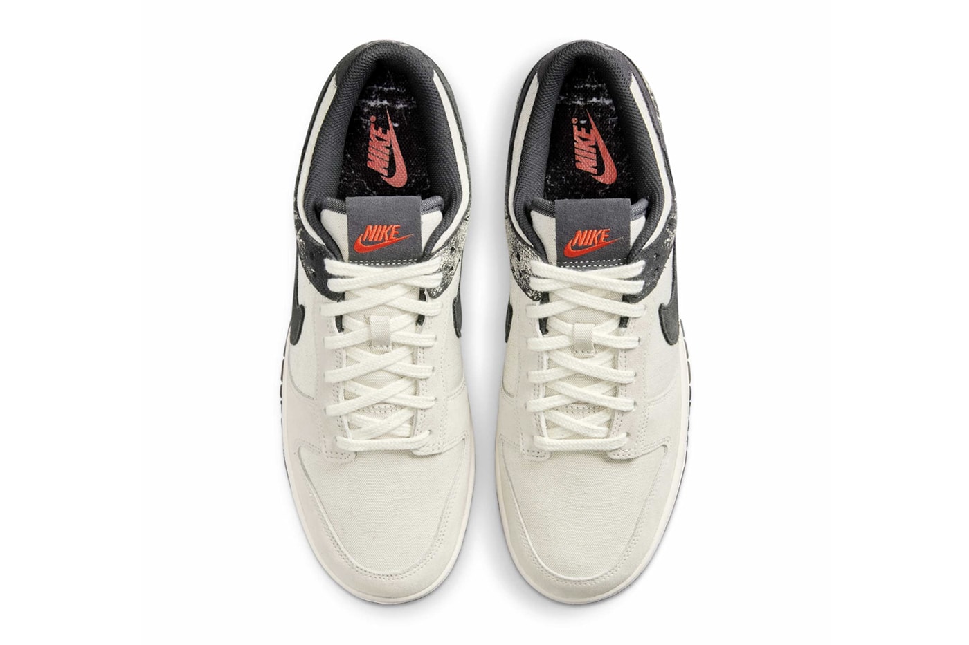 Nike Dunk Low Surfaces With Distressed Off-Noir Panels punk Pale Ivory/Dark Smoke Grey IB7720-110 picante red 