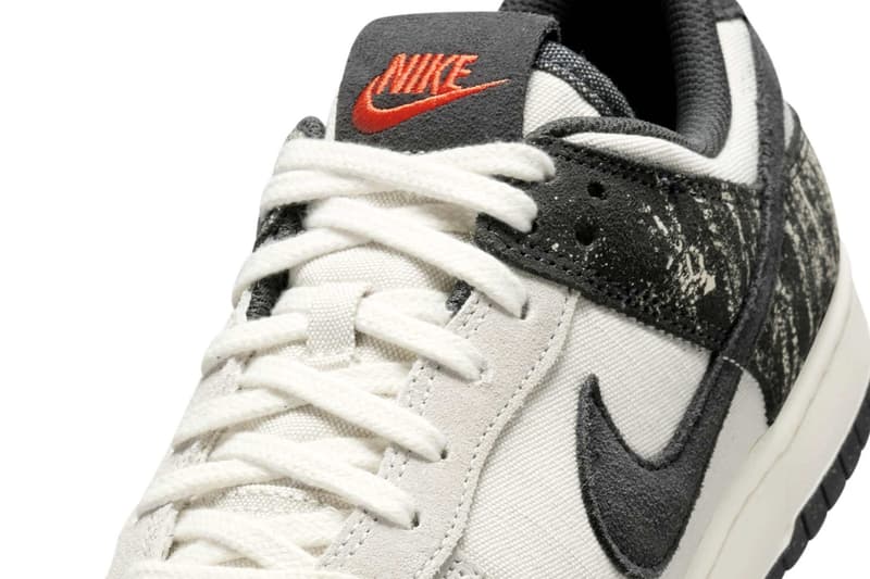 Nike Dunk Low Surfaces With Distressed Off-Noir Panels punk Pale Ivory/Dark Smoke Grey IB7720-110 picante red 