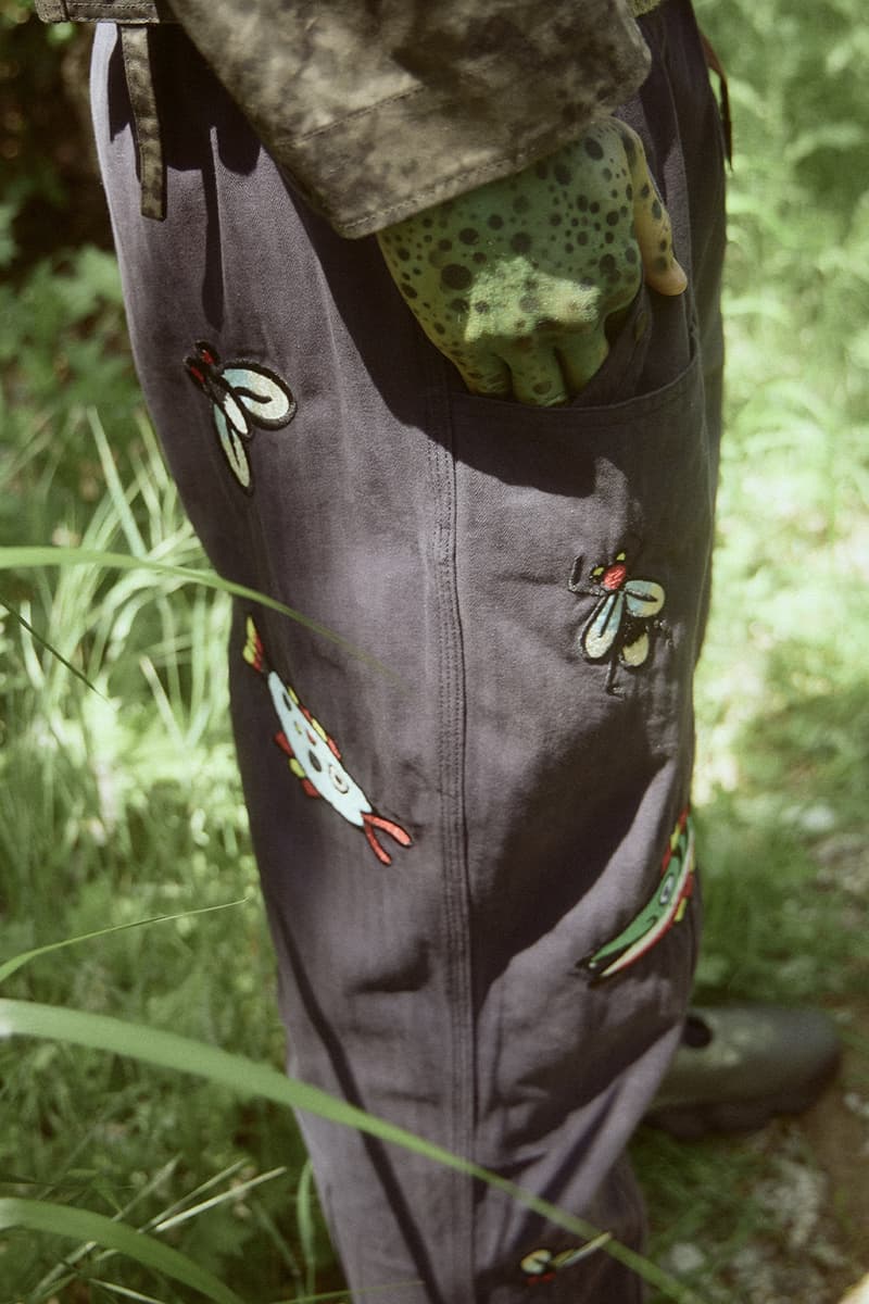 Brain Dead x SOUTH2 WEST8 Collaboration Collection Release Info Tenkara Jacket fishing vest P200 Hybrid/Aero™ Tempest Camo print  Belted Center Seam "Fishing Pant"