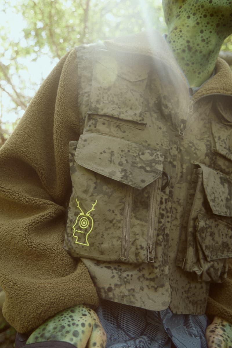 Brain Dead x SOUTH2 WEST8 Collaboration Collection Release Info Tenkara Jacket fishing vest P200 Hybrid/Aero™ Tempest Camo print  Belted Center Seam "Fishing Pant"