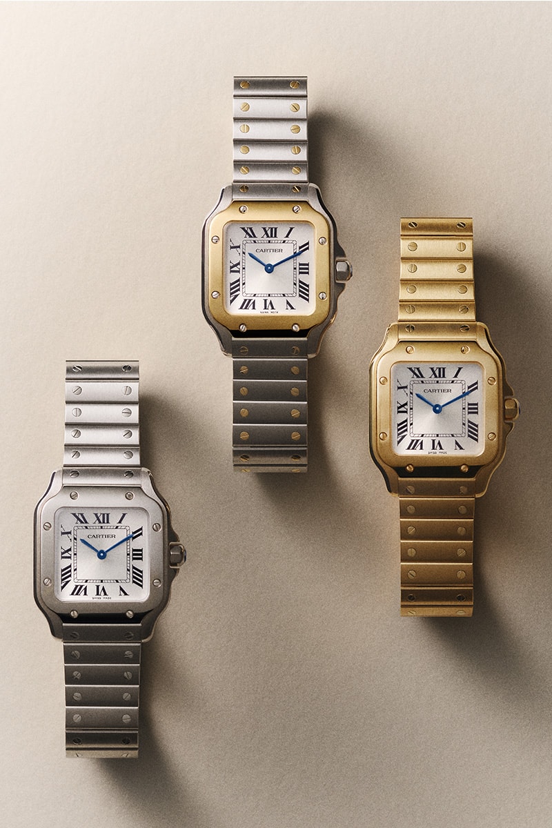 Santos de Cartier Watch 27mm case width small model release info Alberto Santos-Dumont steel yellow gold