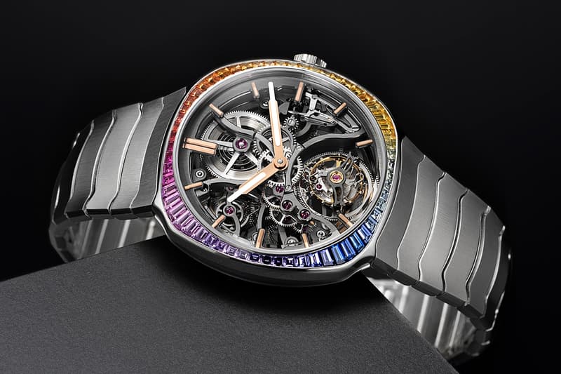 H. Moser & Cie. Streamliner Tourbillon Skeleton Rainbow Release Info 60 baguette-cut sapphires HMC 814 movement