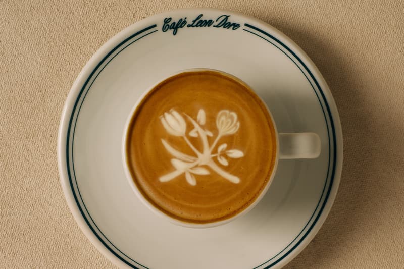 Café Leon Dore and La Morzocco Team Up for New Collaborative Capsule cloths coffee machine apron artisinal coffee curated menu 