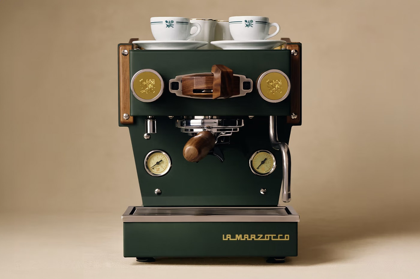 Café Leon Dore and La Morzocco Team Up for New Collaborative Capsule cloths coffee machine apron artisinal coffee curated menu 
