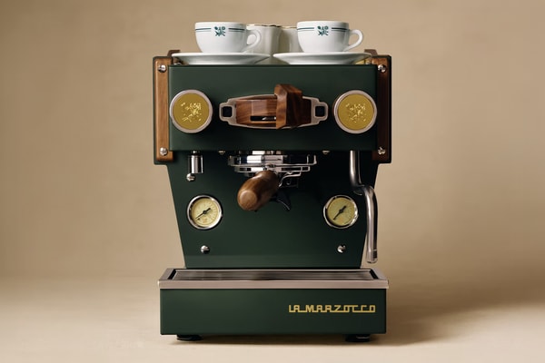 Café Leon Dore and La Morzocco Team Up for New Collaborative Capsule cloths coffee machine apron artisinal coffee curated menu 
