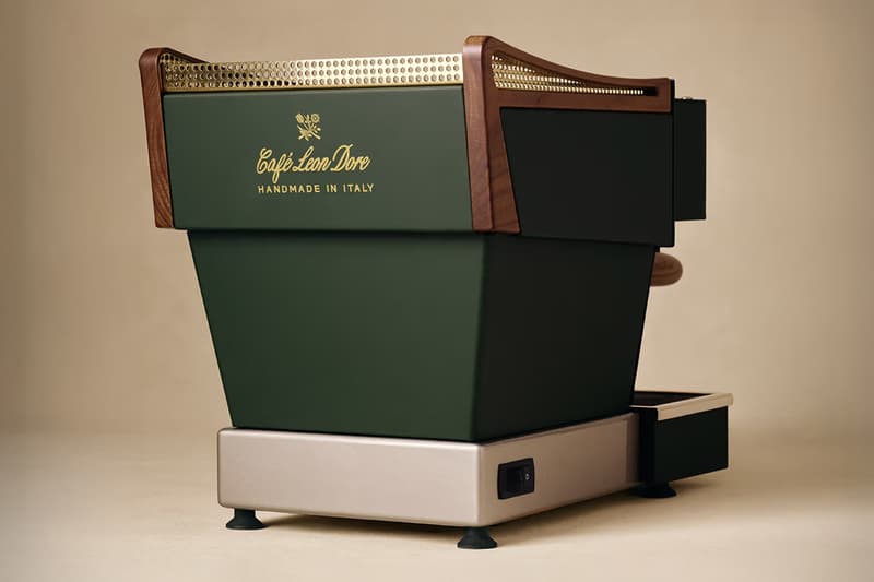 Café Leon Dore and La Morzocco Team Up for New Collaborative Capsule cloths coffee machine apron artisinal coffee curated menu 