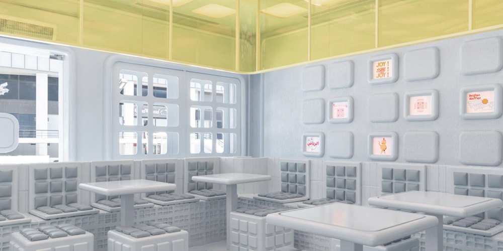 Waffle Theme Extends to Furniture and Decor in This Cute Riyadh Eatery
