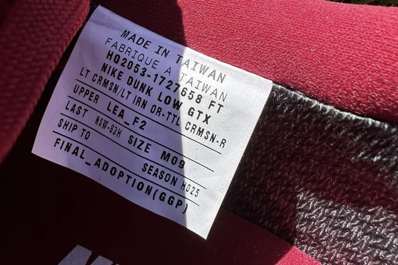 Nike Dunk Low Gore-Tex Surfaces in "Crimson" for Spring 2026 HQ2053-800 Light Crimson/Light Iron Ore-Total Crimson-Deep Red