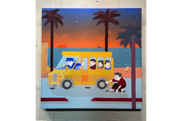 hiroki muraoka bright moments the little hut exhibition skateboarding painting drawing sketches