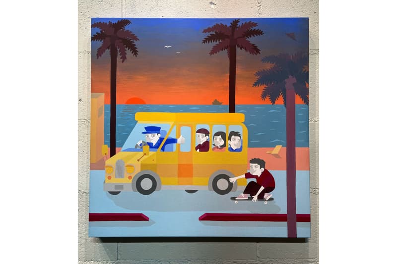 hiroki muraoka bright moments the little hut exhibition skateboarding painting drawing sketches