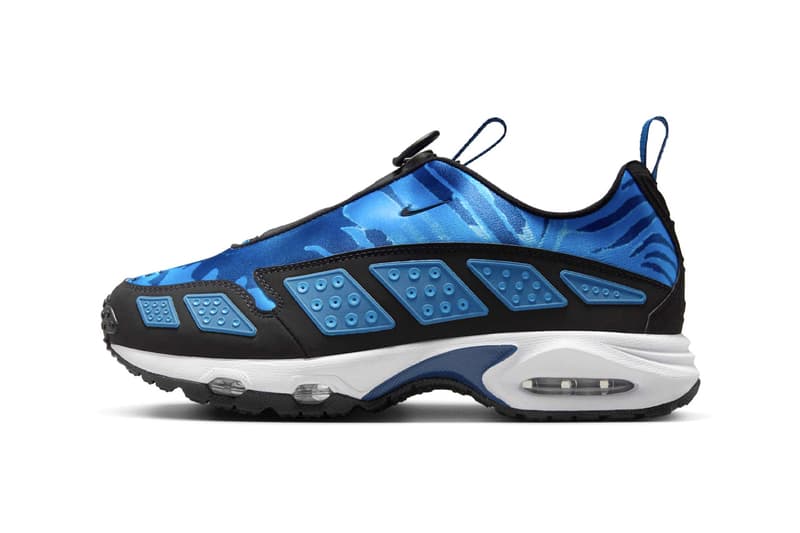 Official Look at the Nike Air Max Sunder "Blue Camo" swoosh zipper shroud retro shoes Court Blue/Aluminum-Blue Tint IB6863-400 release ino