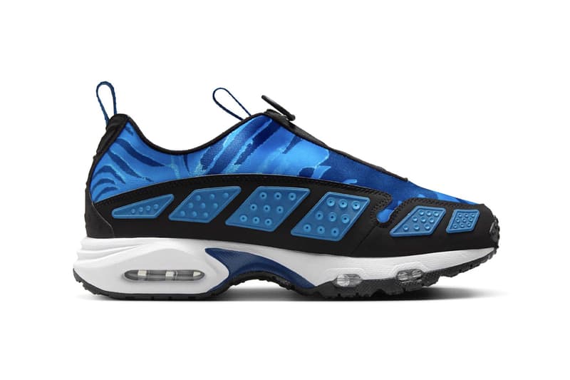 Official Look at the Nike Air Max Sunder "Blue Camo" swoosh zipper shroud retro shoes Court Blue/Aluminum-Blue Tint IB6863-400 release ino