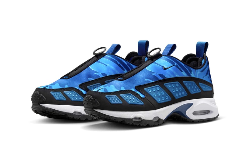 Official Look at the Nike Air Max Sunder "Blue Camo" swoosh zipper shroud retro shoes Court Blue/Aluminum-Blue Tint IB6863-400 release ino