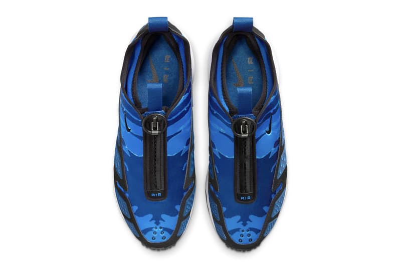 Official Look at the Nike Air Max Sunder "Blue Camo" swoosh zipper shroud retro shoes Court Blue/Aluminum-Blue Tint IB6863-400 release ino