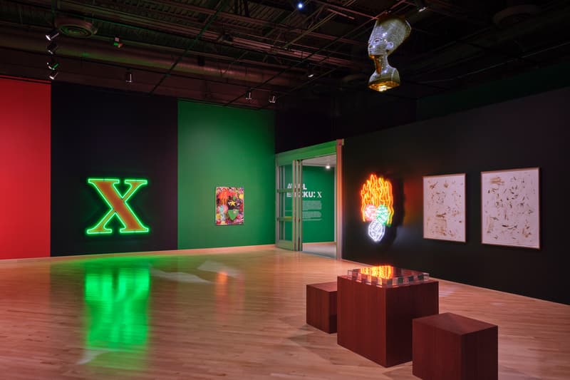 awol erizku caam california african american museum exhibition malcolm x history painting sculpture artworks