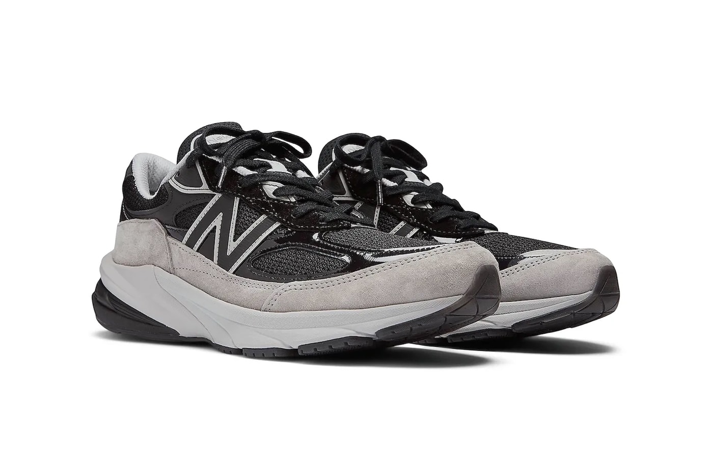 Official Look at the New Balance 990v6 "Black/Grey" U990JC6 sleek minimalist coor blockin suede shoe