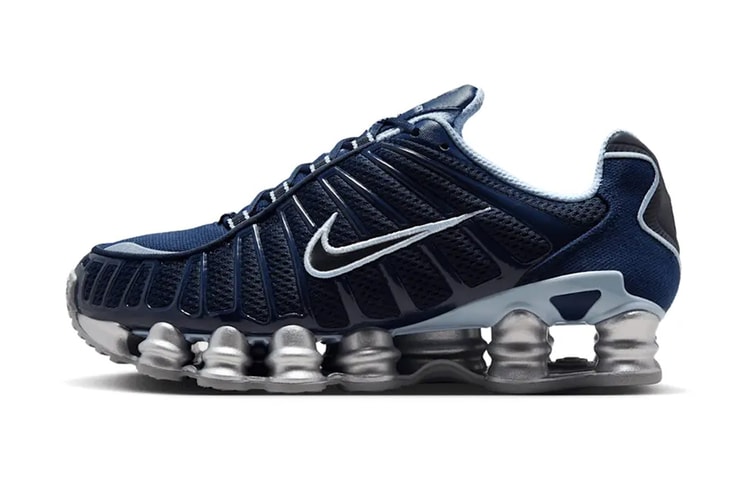 The Nike Shox TL “Obsidian/Light Armory Blue” Features Metallic Silver Accents