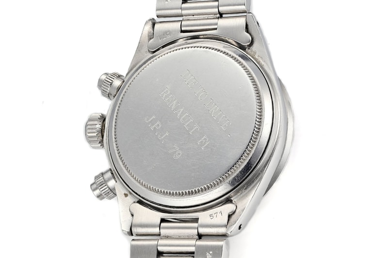 Phillips Jean-Pierre Jabouille Rolex Cosmograph “Big Red” Daytona Ref. 6265 “DIE TO DRIVE – RENAULT F1 – J.P.J. 79” 1979 French Grand Prix New York Watch Auction: XII info