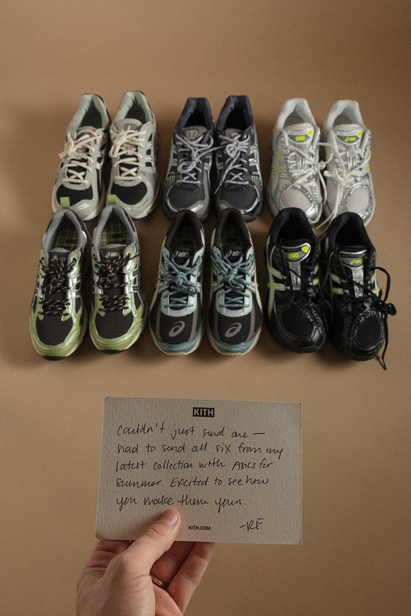 Kith ASICS Summer 2025 Lineup Release Info date store list buying guide photos price GEL-KAYANO 12.1, GEL-NUNOBIKI, GEL-NIMBUS 10.1, and JOG 100S 1203A846-020, 1203A930-020, 1203A845-200, 1203A844-100, 1203A844-001, and 1203A848-200