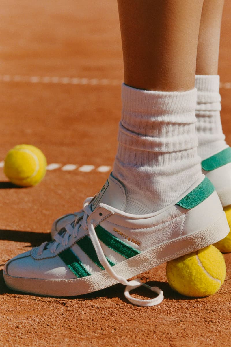 Sporty & Rich x adidas Originals Hit the Tennis Courts collab footwear collection adizero release info price website emily oberg