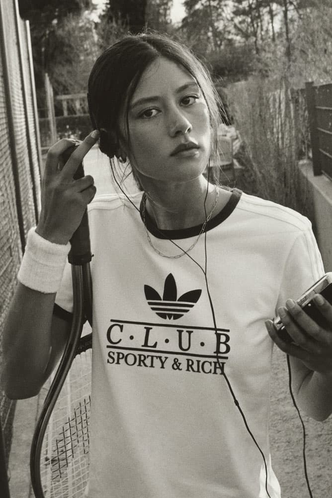 Sporty & Rich x adidas Originals Hit the Tennis Courts collab footwear collection adizero release info price website emily oberg