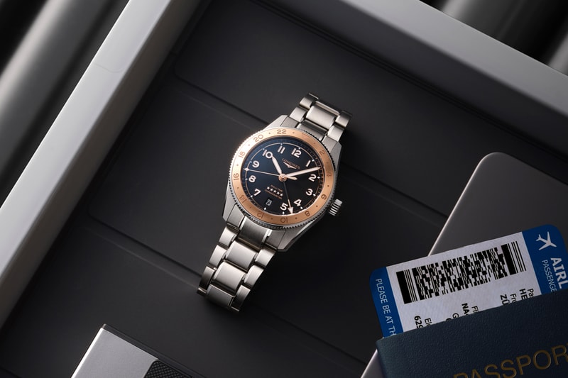 longines spirit zulu time 1925 anniversary 100 years wristwatch dual time zone commemorative henry cavill zero median greenwich rose gold alloy accents planisphere engraving 39mm nato strap stainless steel bracelet 