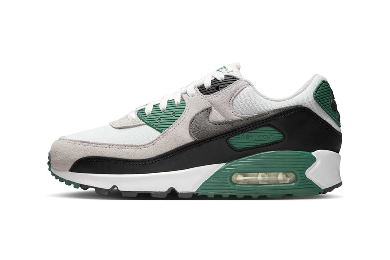 Official Look at the Nike Air Max 90 "Evergreen Aura" DM0029-116 Summit White/Evergreen Aura-Vast Grey-Smoke Grey