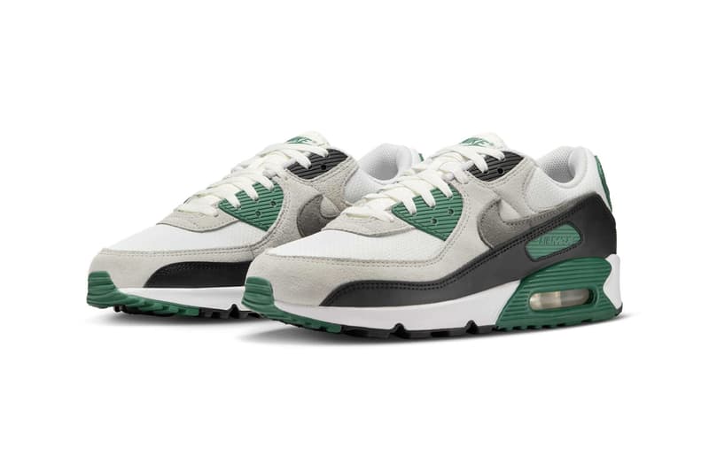 Official Look at the Nike Air Max 90 "Evergreen Aura" DM0029-116 Summit White/Evergreen Aura-Vast Grey-Smoke Grey