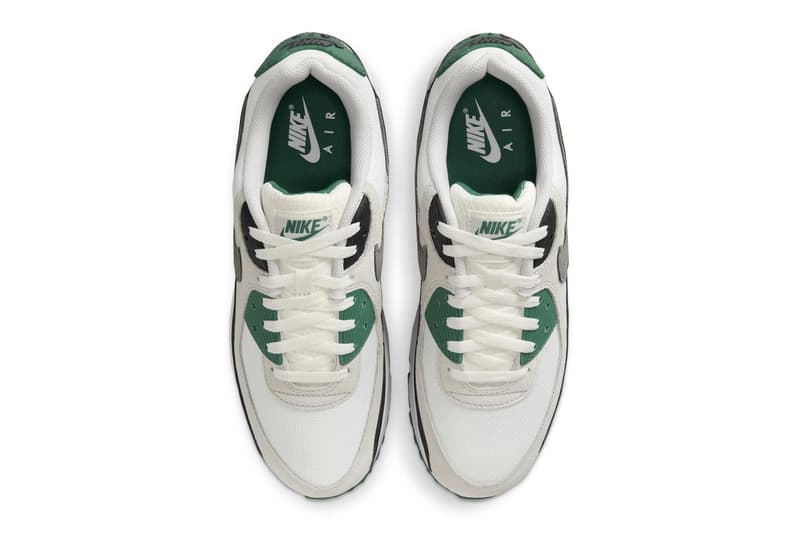 Official Look at the Nike Air Max 90 "Evergreen Aura" DM0029-116 Summit White/Evergreen Aura-Vast Grey-Smoke Grey
