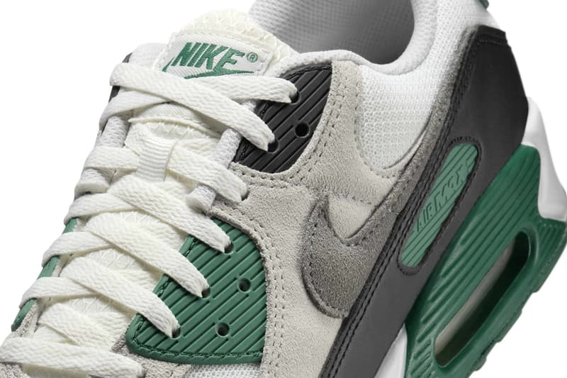 Official Look at the Nike Air Max 90 "Evergreen Aura" DM0029-116 Summit White/Evergreen Aura-Vast Grey-Smoke Grey