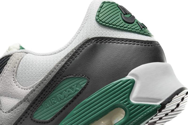Official Look at the Nike Air Max 90 "Evergreen Aura" DM0029-116 Summit White/Evergreen Aura-Vast Grey-Smoke Grey