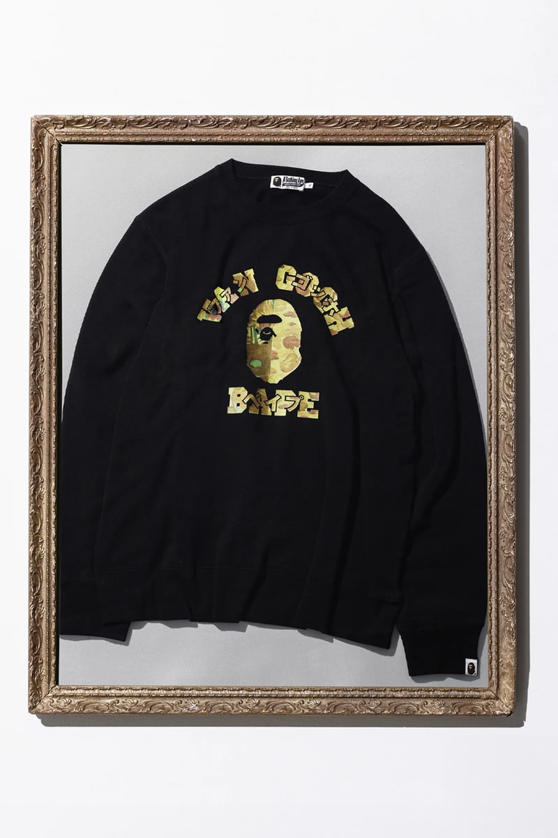 BAPE Teams up With the Van Gogh Museum on Limited Edition Capsule french artist self portrait in a gray felt hat blooming plum archard yellow house sunflowers blooming almonds wheat field with crows ape head 
