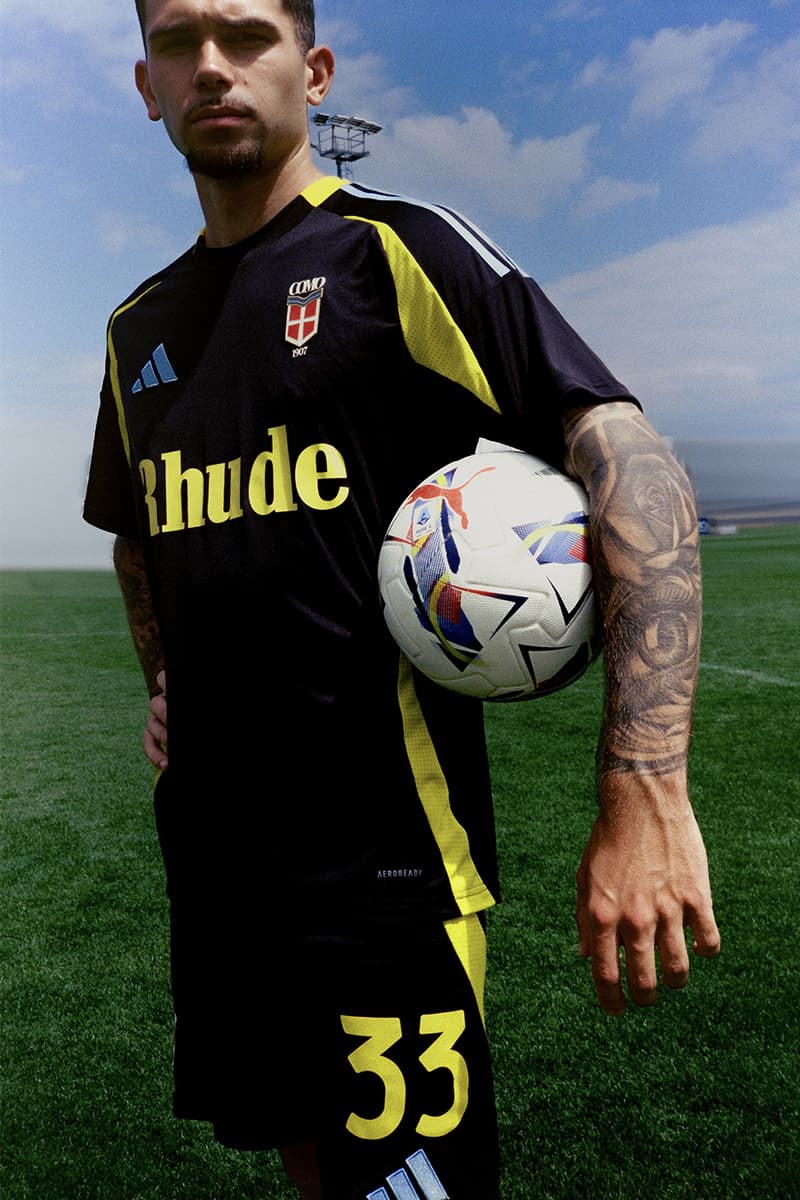 Como 1907 and Rhude Team up With Adidas on a Limited Edition Jersey Kit football lake como culture la los angeles