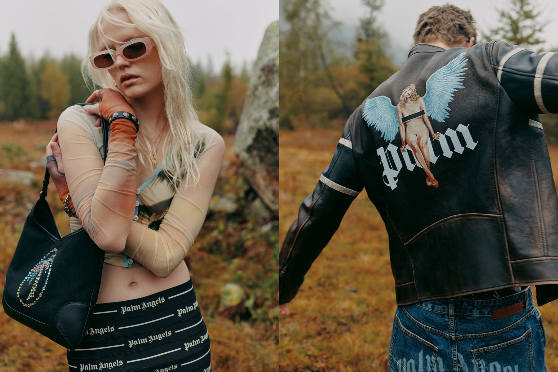 palm angels spring summer 2025 collection prints palm tree logo tracksuits PA4 Fluo runner venice sneaker trunks swimming coord tie dye shorts bomber jacket sequin 