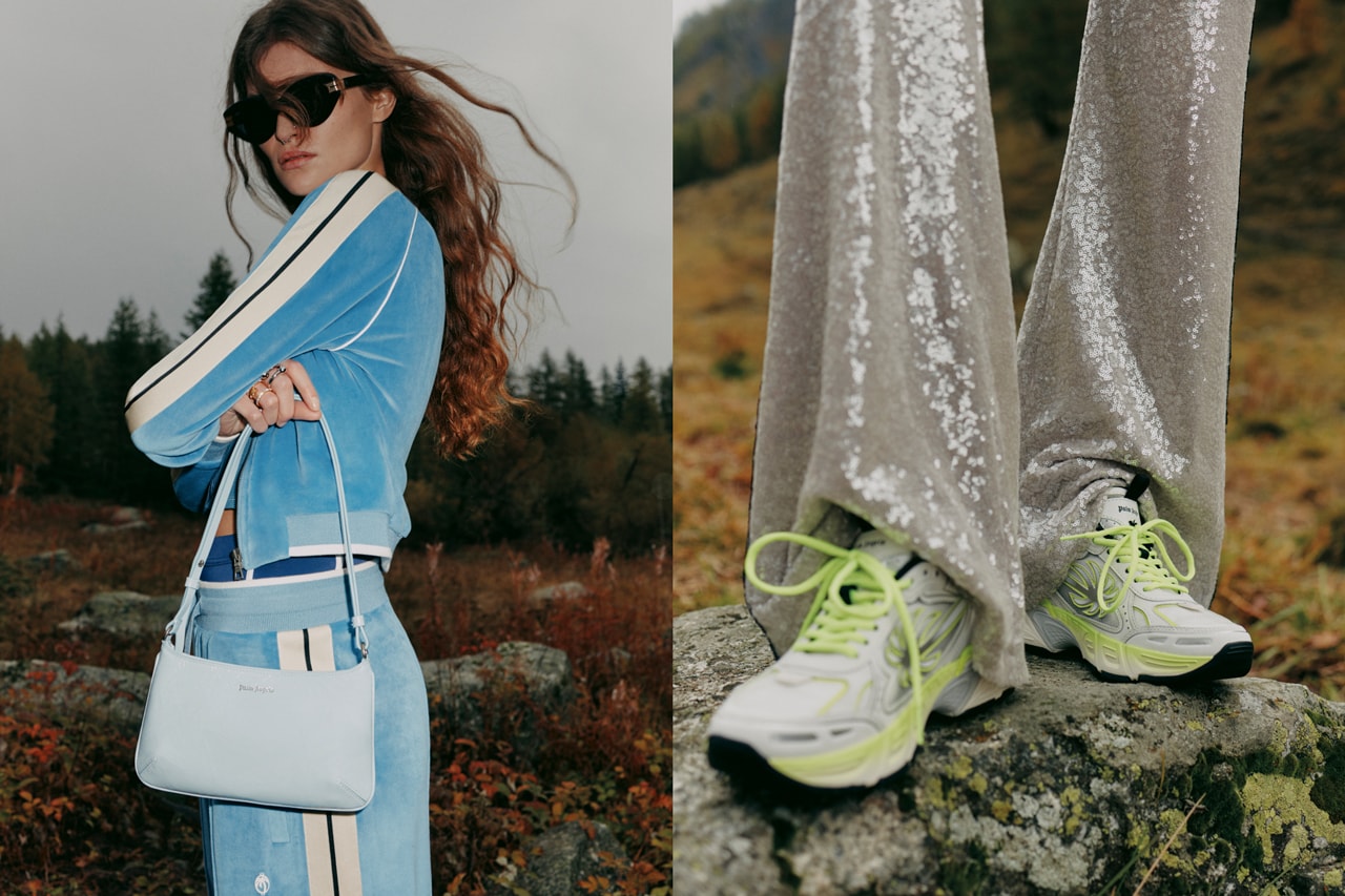 palm angels spring summer 2025 collection prints palm tree logo tracksuits PA4 Fluo runner venice sneaker trunks swimming coord tie dye shorts bomber jacket sequin