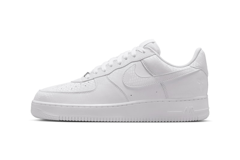Kobe Bryant x Nike Air Force 1 Low "White" IB0018-100 first look teaser black mamba 8 24 swoosh los angeles lakers all white shoes sneakers