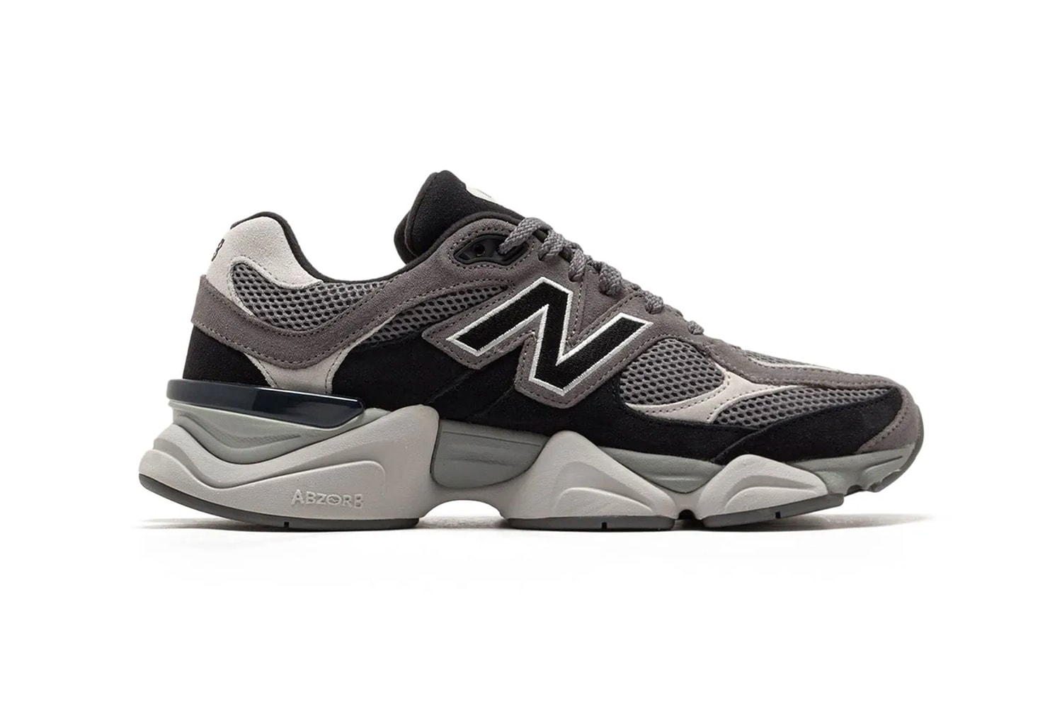 New Balance 9060 Surfaces in Monochromatic "Black/Grey" U9060ERA black grey chunky silhouette shoe