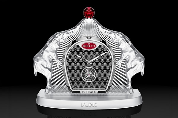 Jacob and Co x Bugatti x Lalique Calandre Table Clock Release Info