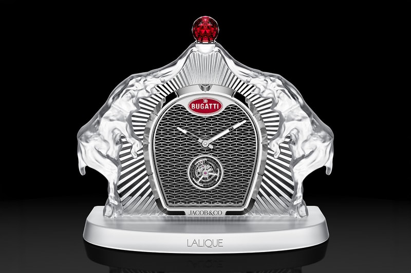 Jacob and Co x Bugatti x Lalique Calandre Table Clock Release Info