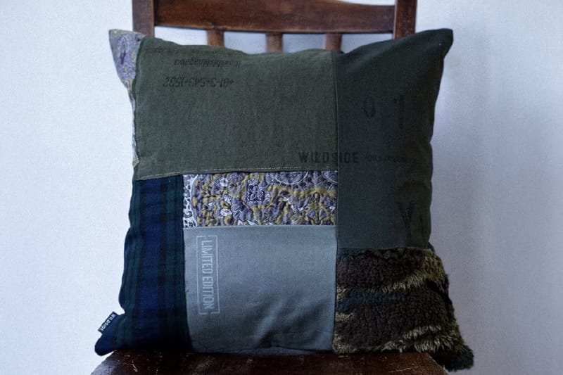 WILDSIDE Yohji Yamamoto Repurposes Archival Fabric in Limited-Edition Patchwork Cushions