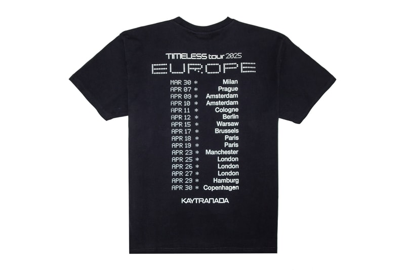 Kaytranada Has Dropped 'Timeless' Tour Merch album 2025 t-shirts graphics black and white dj electronic montreal canadian weeknd